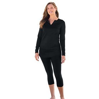 Swim 365 Women's Plus Size Split-Neck Long Sleeve Swim Tee With Built-In Bra