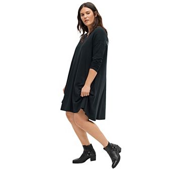 ellos Plus Size Knit Trapeze Dress