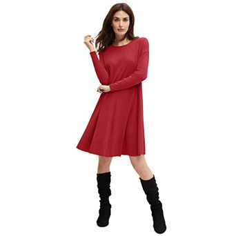 ellos Plus Size Knit Trapeze Dress