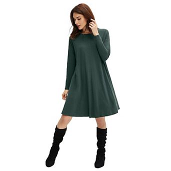 ellos Plus Size Knit Trapeze Dress