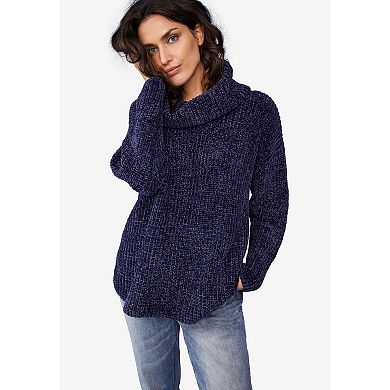 ellos Plus Size Chenille Turtleneck Sweater