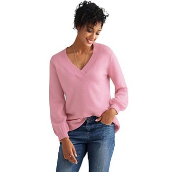 ellos Plus Size Crossover V-Neck Pullover
