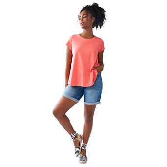 ellos Plus Size Denim Boyfriend Shorts