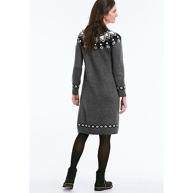 ellos Plus Size Fair Isle Sweater Dress