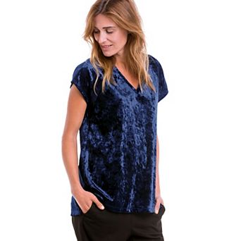ellos Plus Size Crushed Velour Tee