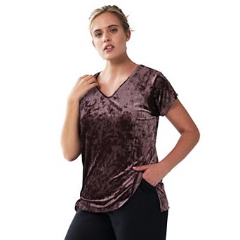 ellos Plus Size Crushed Velour Tee