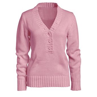 ellos Plus Size Button Y-Neck Sweater