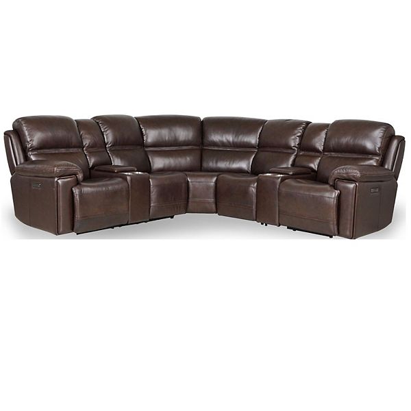 F.c Design Timo Top Grain Leather Modular Power Sectional Sofa