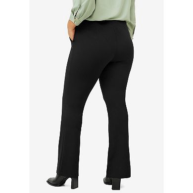 ellos Plus Size Knit Bootcut Pants With Pockets