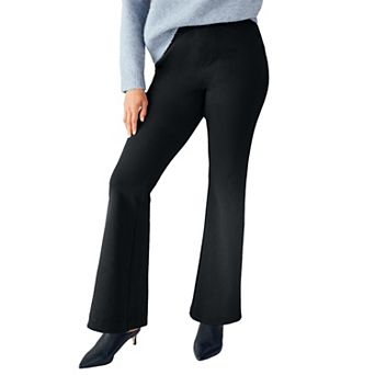 ellos Plus Size Knit Bootcut Pants With Pockets