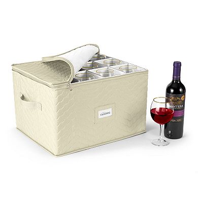 Sorbus Deluxe Quilted Stemware Case