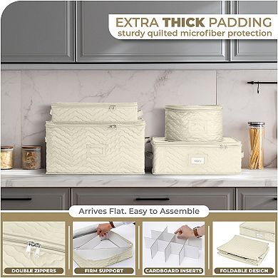 Sorbus Deluxe Quilted Stemware Case