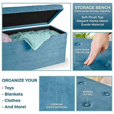 Sorbus Faux Suede Bench