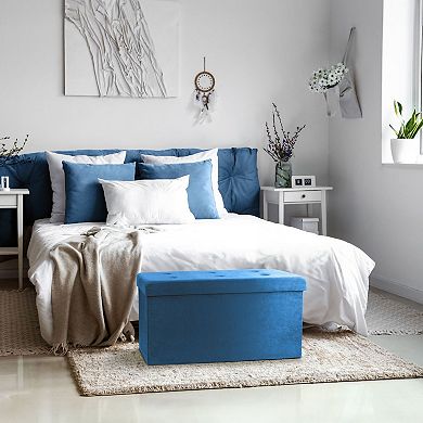 Sorbus Faux Suede Bench