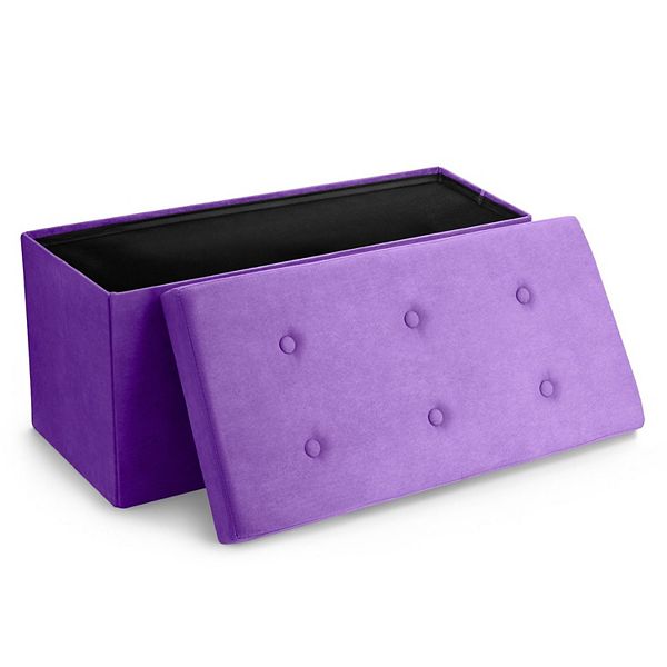 Sorbus Faux Suede Bench - Purple