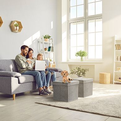 Sorbus Faux Suede Ottoman Cube