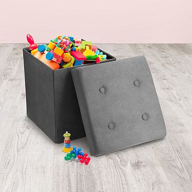 Sorbus Faux Suede Ottoman Cube
