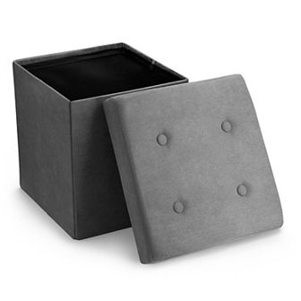 Sorbus Faux Suede Ottoman Cube