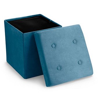 Sorbus Faux Suede Ottoman Cube