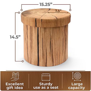 Sorbus Log Print Storage Ottoman