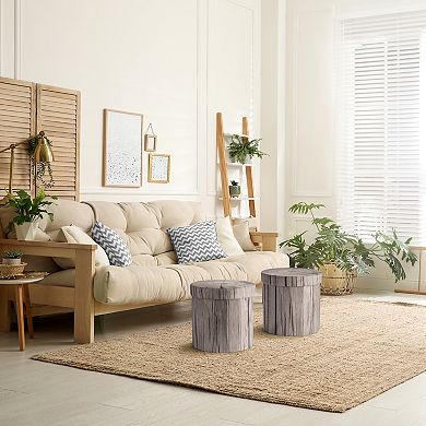 Sorbus Log Print Storage Ottoman