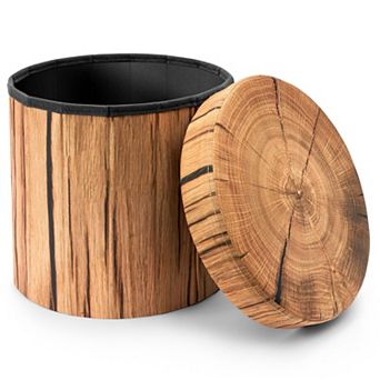 Sorbus Log Print Storage Ottoman