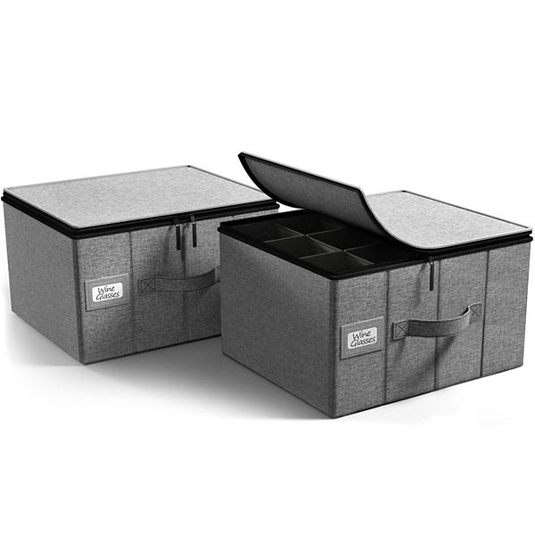 Sorbus Stemware Storage Case - Gray