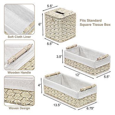 Sorbus Woven Baskets 3-piece Set
