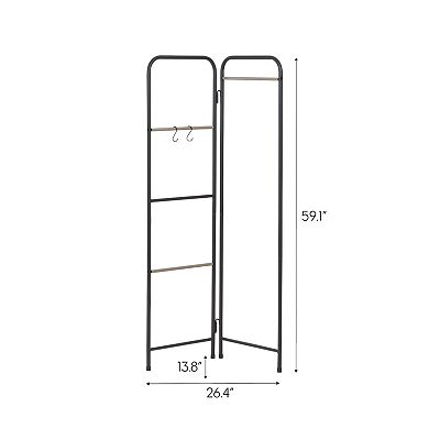 Iris 2-Panel Free Standing Metal Garment Rack