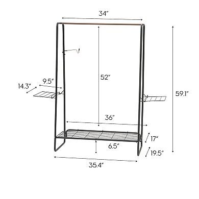 Iris Metal Free-Standing Clothing Rack