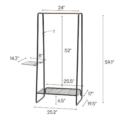 Iris Multifunctional Metal Clothing Rack
