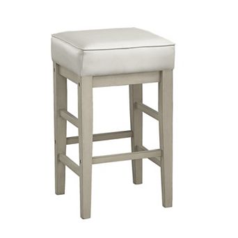 Vin 26 Inch Counter Height Stool, White Faux Leather Seat, Wood, Set Of 2
