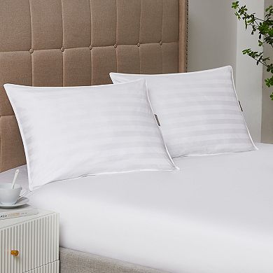 DOWNLITE Down Extra Thin, Flat & Soft Pillow for Stomach Sleepers
