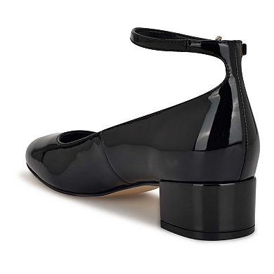 Nine West Amaize Block Heel Ankle Strap Women's Dress Pumps
