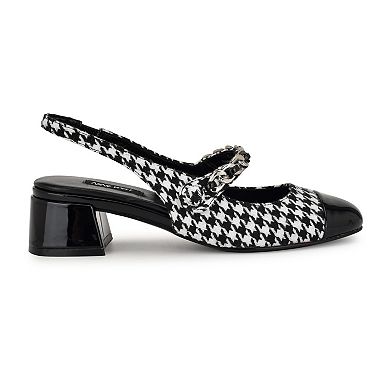 Nine West Geko Block Heel Women's Dress Slingback Pumps