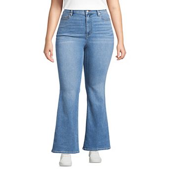 Plus Size Lands' End High-Rise Skinny Flare Jeans