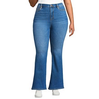 Plus Size Lands' End High-Rise Skinny Flare Jeans