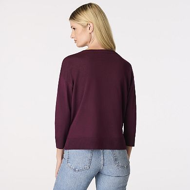 Women's Cable & Gauge 3/4 Sleeve Pullover Sweater