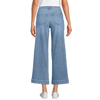 Petite Lands' End Recover High Rise Wide Leg Crop Jeans