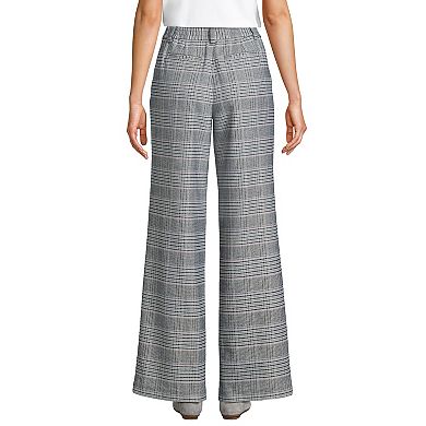 Petite Lands' End Brushed Flannel High-Rise Pleated Wide Leg Pants