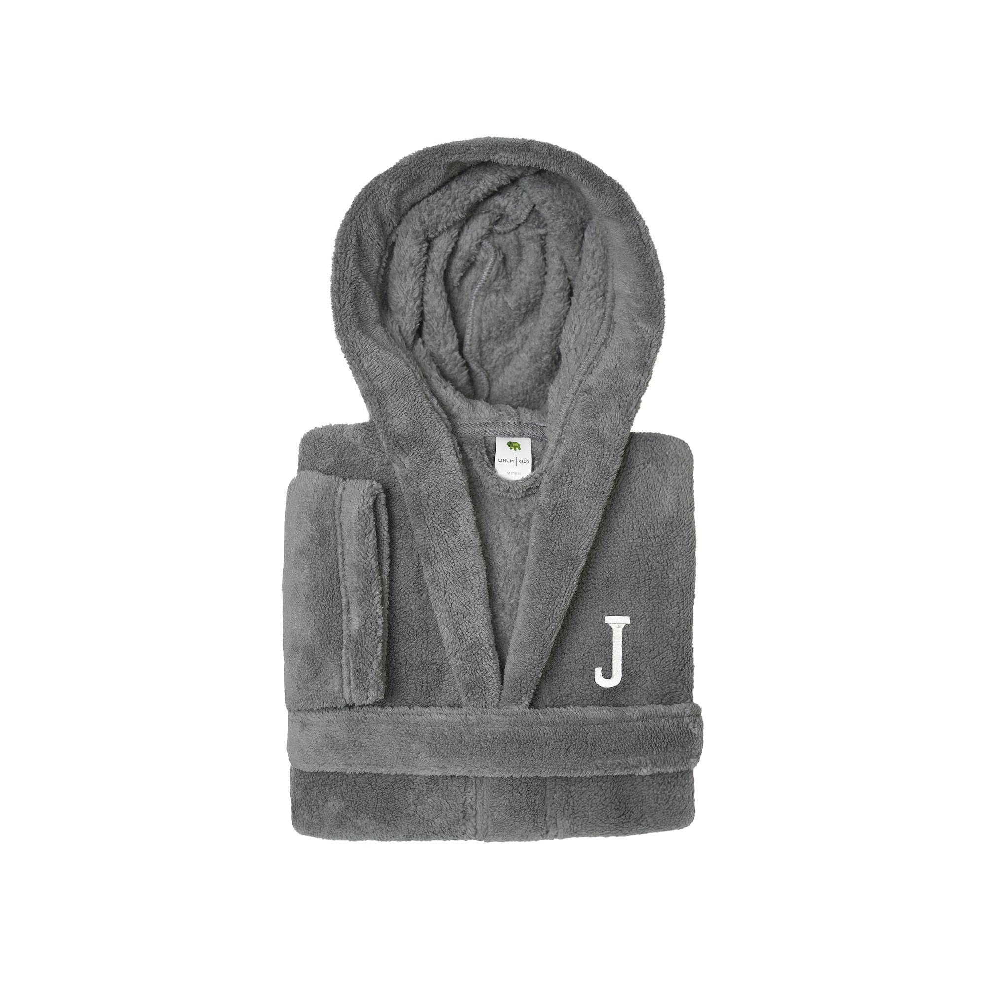 Linum Home Textiles Personalized Kids Super Plush Double Brushed Hooded Ba