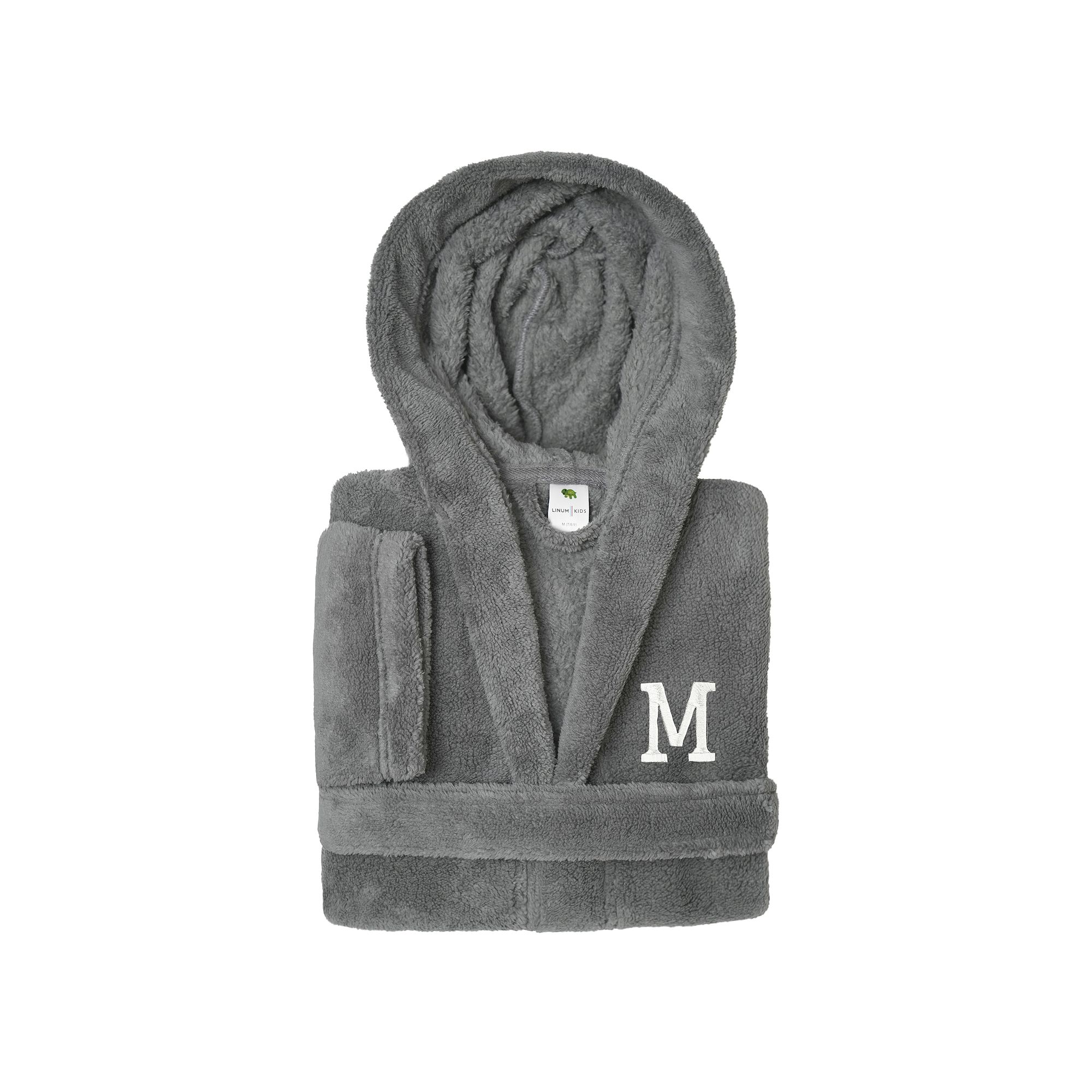 Linum Home Textiles Personalized Kids Super Plush Double Brushed Hooded Ba
