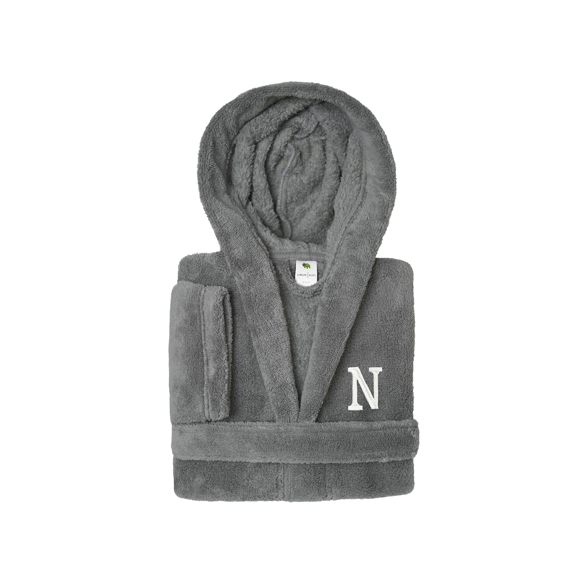 Linum Home Textiles Personalized Kids Super Plush Double Brushed Hooded Ba