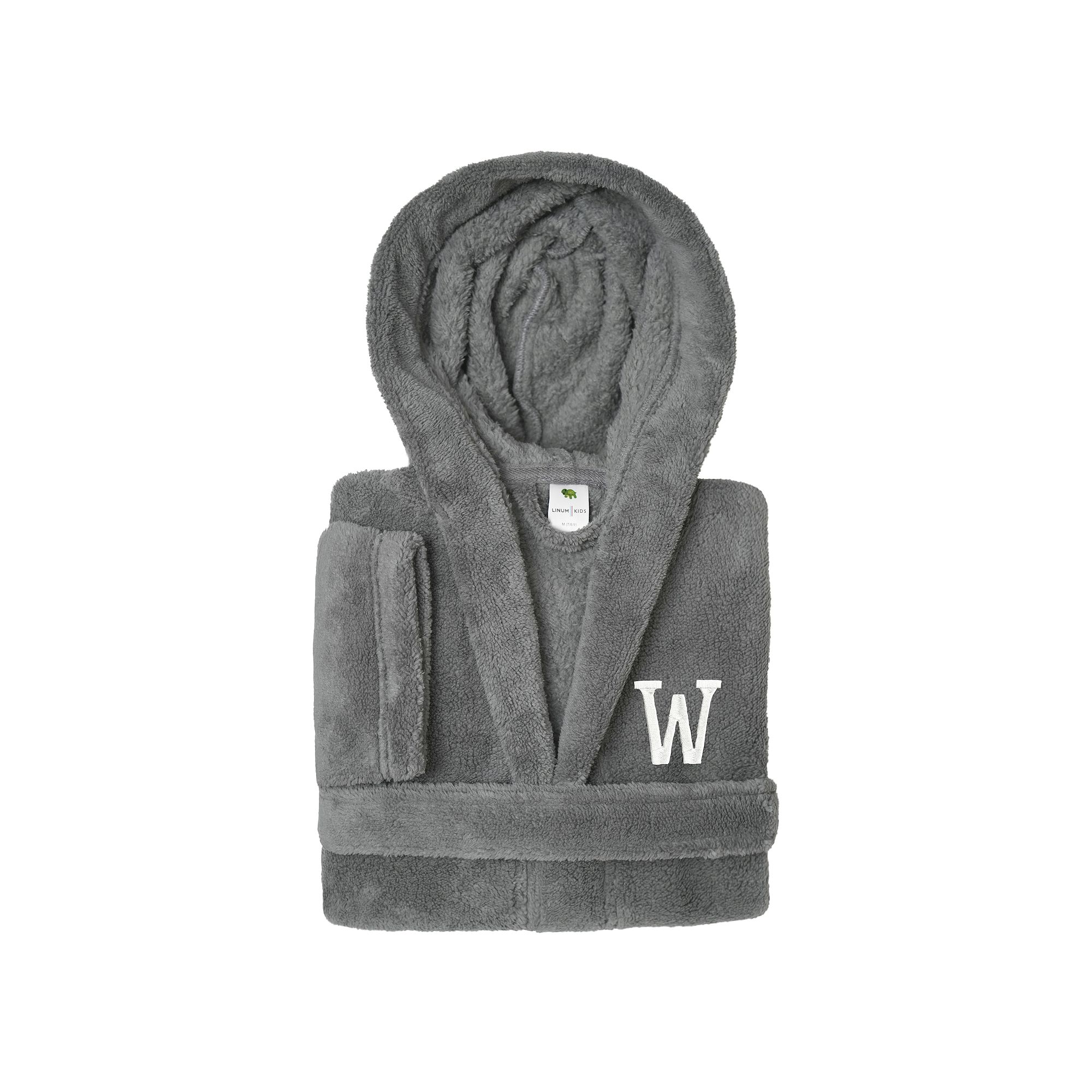 Linum Home Textiles Personalized Kids Super Plush Double Brushed Hooded Ba