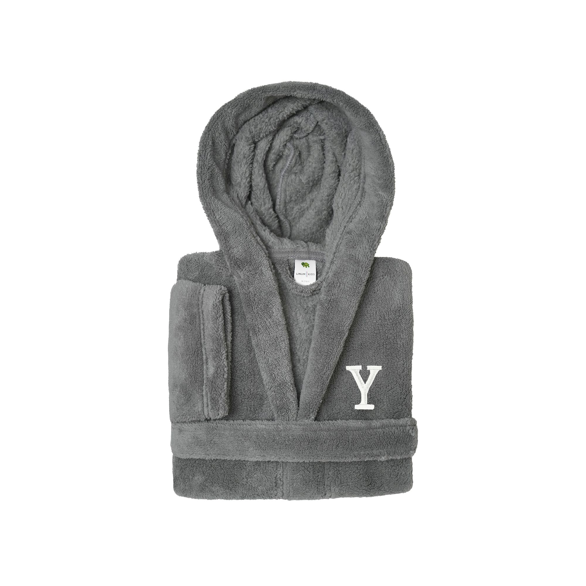 Linum Home Textiles Personalized Kids Super Plush Double Brushed Hooded Ba