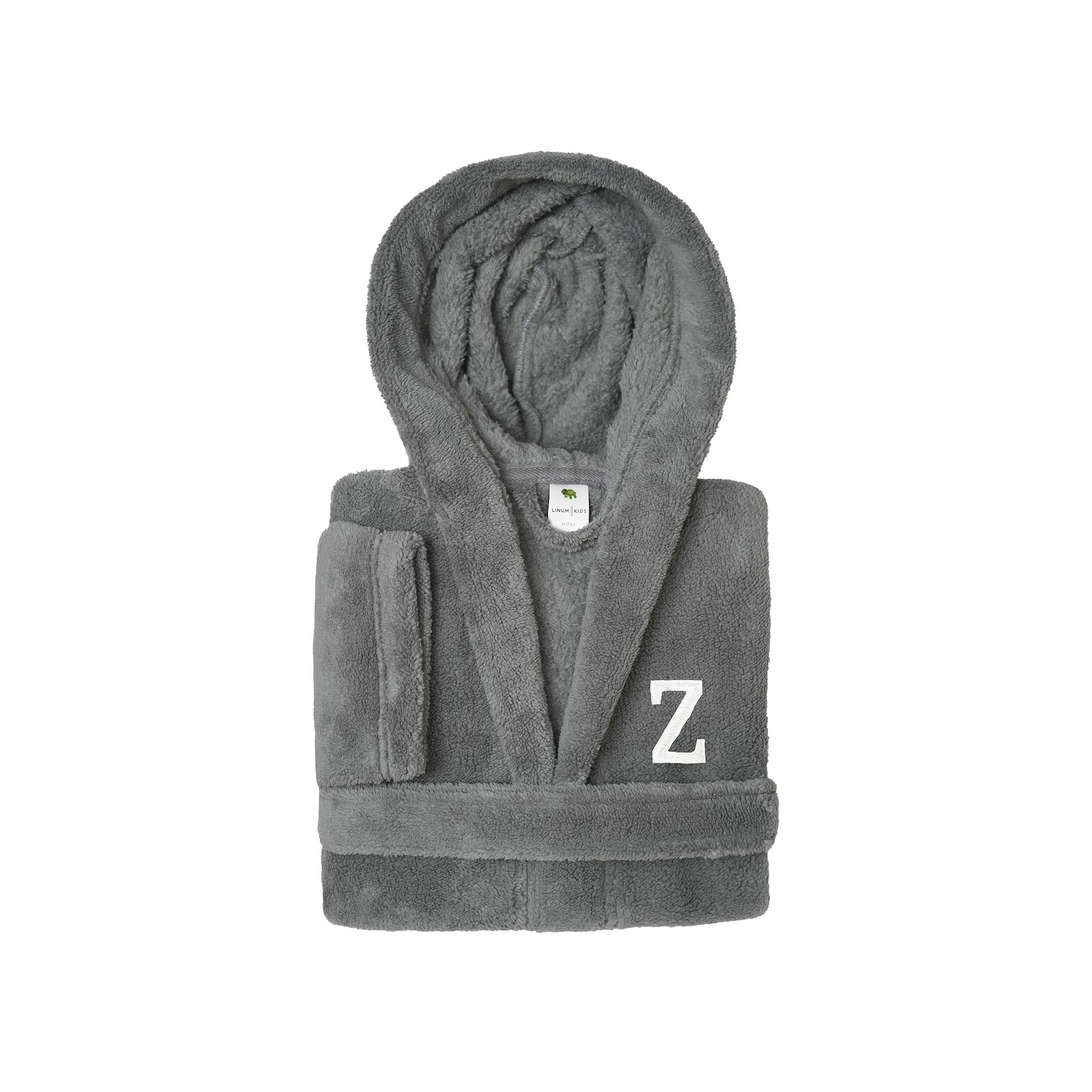 Linum Home Textiles Personalized Kids Super Plush Double Brushed Hooded Ba