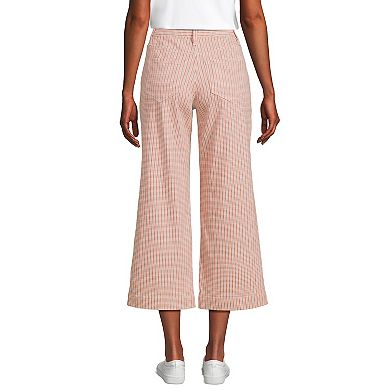 Petite Lands' End Printed Twill High-Rise Wide Leg Crop Pants