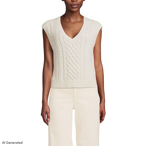 Women's Lands' End Cable Sweater Vest