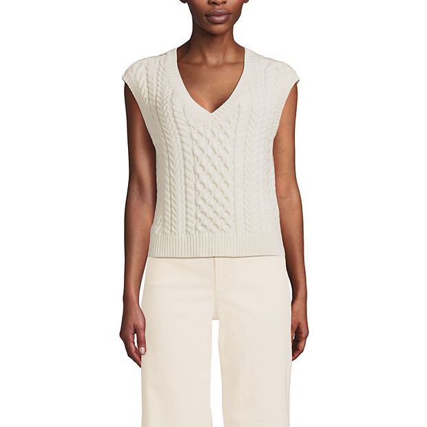 Women s Lands End Cable Sweater Vest