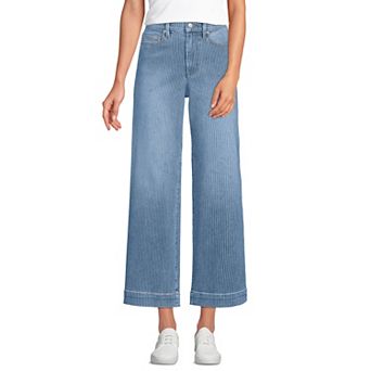 Women's Lands' End Recover Denim High Rise Wide Leg Crop Jeans